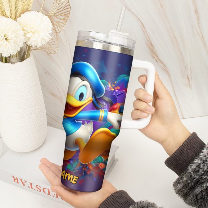 Vibrant Cartoon Character Tumbler with Personalized Name - Fun and Functional - Image 4
