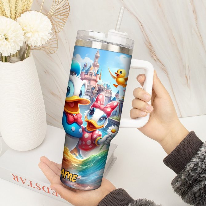 Personalized Cartoon Character Tumbler with Straw - Fun & Colorful Design - Image 4