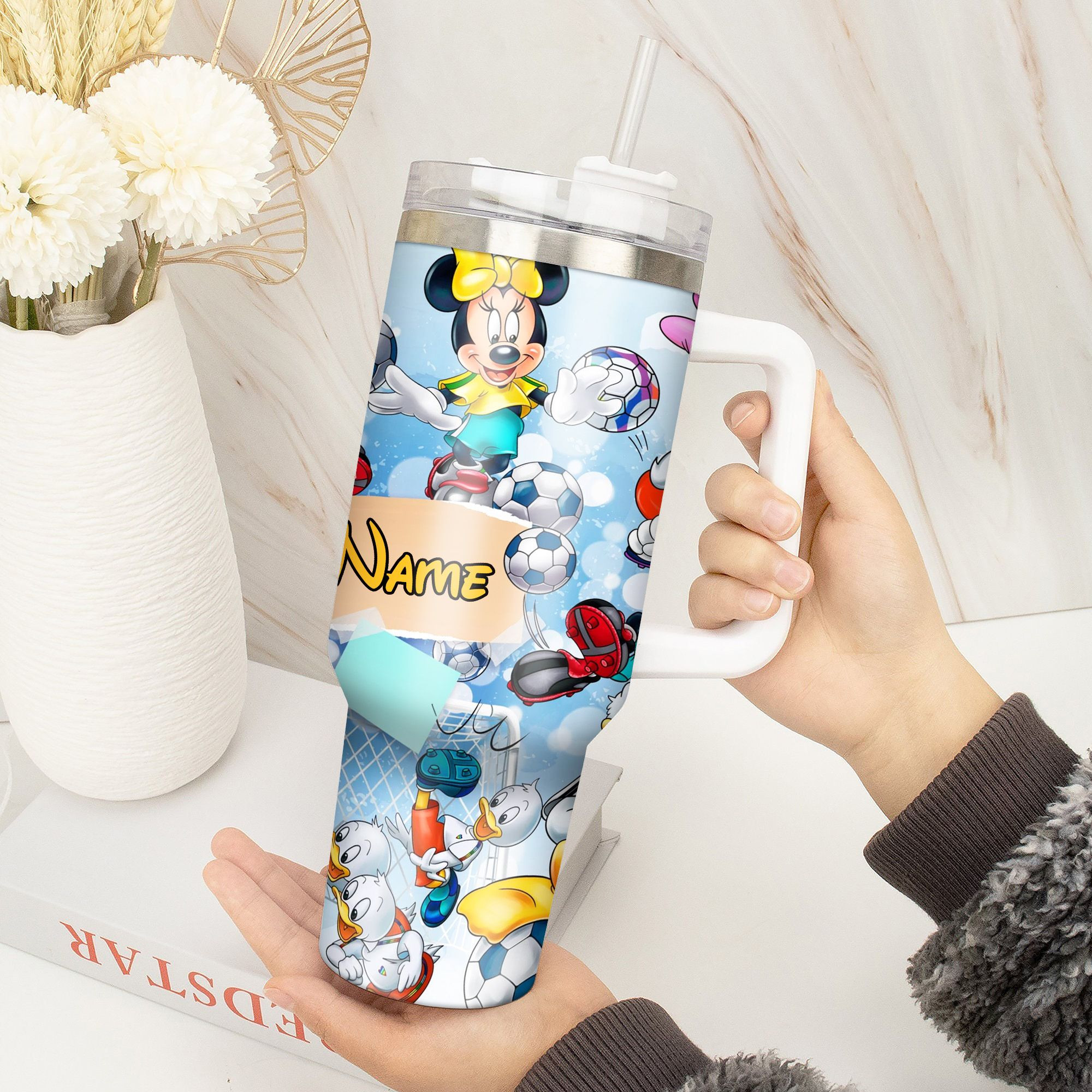 Personalized Cartoon Soccer Tumbler – Fun Custom Gift for Kids & Fans - Image 4