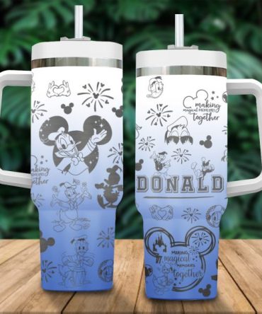 Disney Character Travel Tumbler with Handle - Magical Memories Design