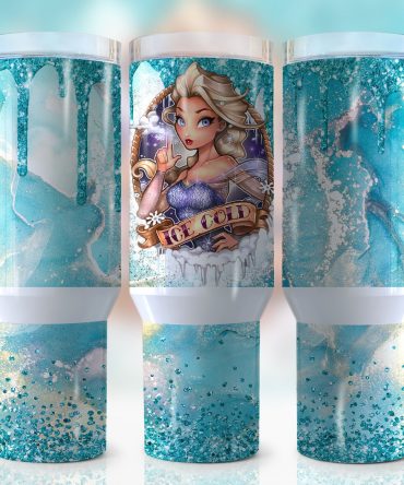 Enchanting Ice Princess Glitter Tumbler with Lid & Straw - 40oz