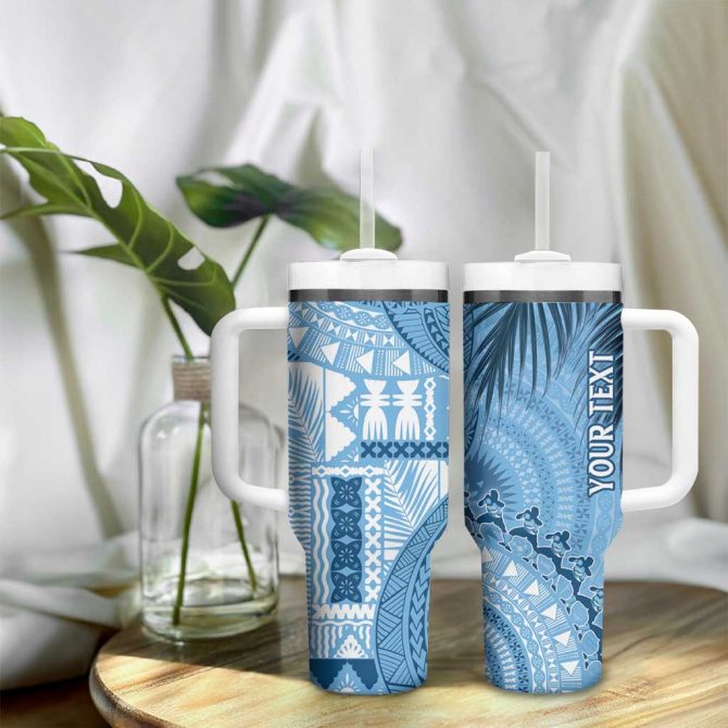Fiji Rugby Bula Masi Fish Tail Kaivity Cibi Turquoise Custom Stanley Quencher 40oz Stainless Steel Tumbler With Handle - Image 9