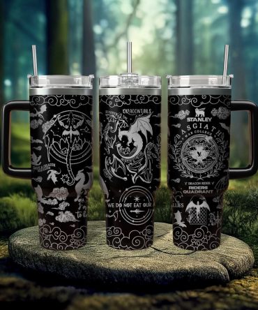 Fourth Wing Book Custom Stanley Quencher 40oz Stainless Steel Tumbler With Handle