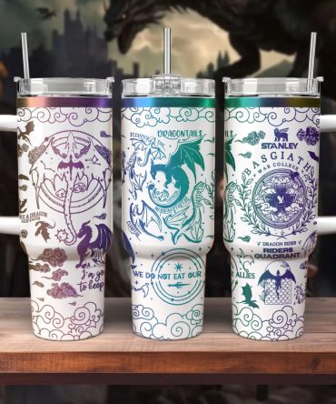 Fourth Wing Book Custom Stanley Quencher 40oz Stainless Steel Tumbler With Handle