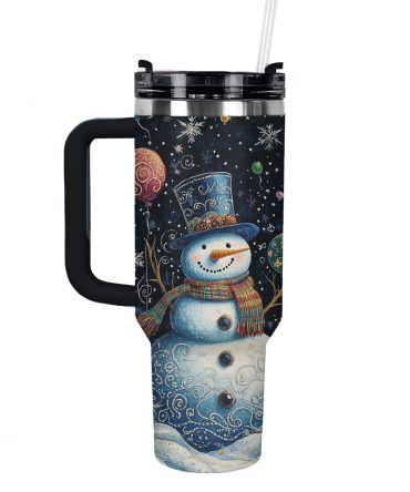 Frosty Snowman Magic Christmas Custom Stanley Quencher 40oz Stainless Steel Tumbler With Handle