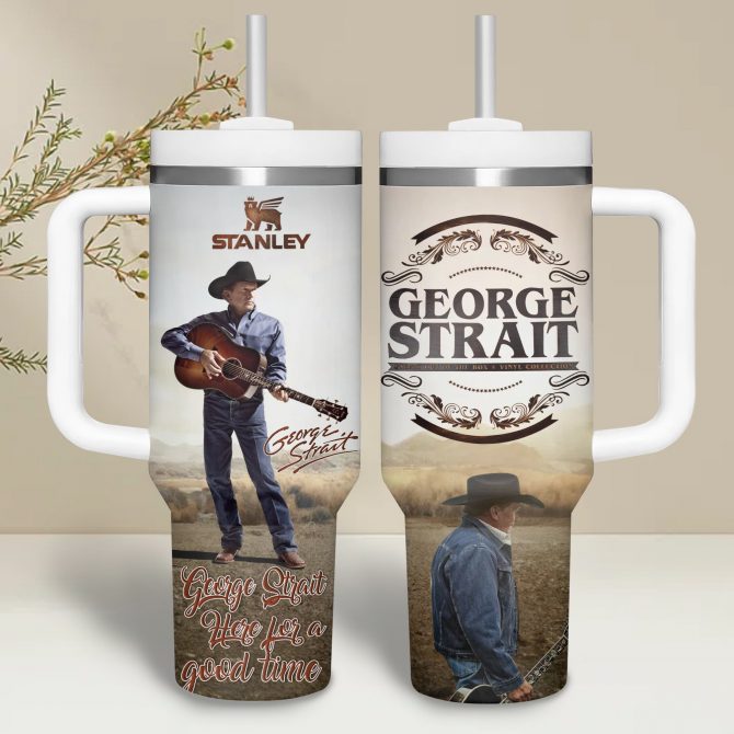 George Strait Music Custom Stanley Quencher 40oz Stainless Steel Tumbler With Handle - Image 2