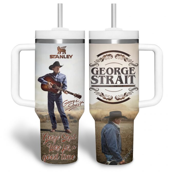 George Strait Music Custom Stanley Quencher 40oz Stainless Steel Tumbler With Handle - Image 7