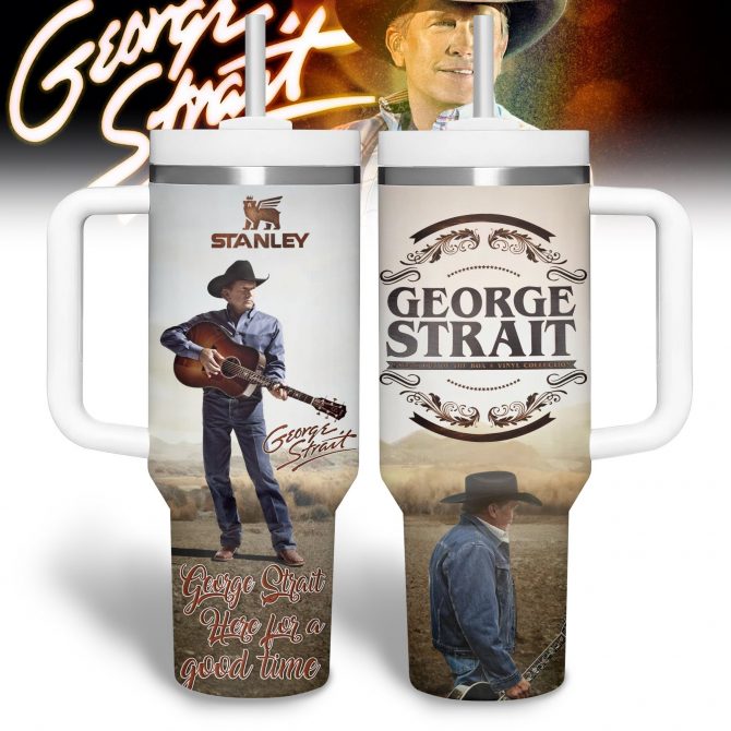 George Strait Music Custom Stanley Quencher 40oz Stainless Steel Tumbler With Handle