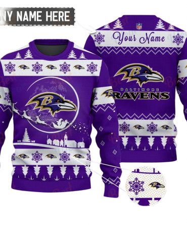 Baltimore Ravens NFL Ugly Christmas Sweater - Name Customized