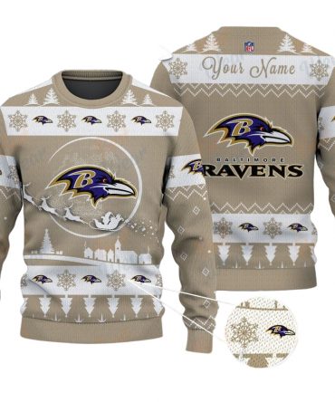 Baltimore Ravens NFL Ugly Christmas Sweater - Name Customized
