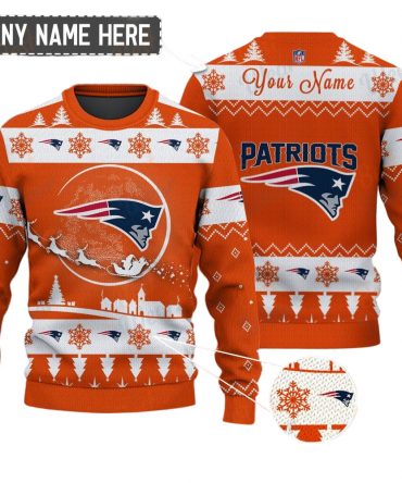New England Patriots NFL Ugly Christmas Sweater - Name Customized
