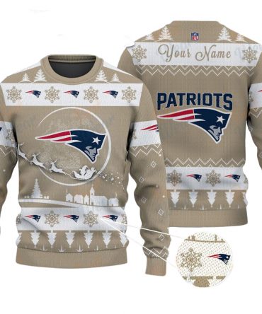 New England Patriots NFL Ugly Christmas Sweater - Name Customized