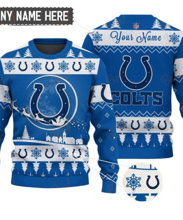 Indianapolis Colts NFL Ugly Christmas Sweater - Name Customized