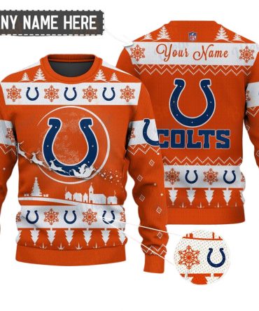 Indianapolis Colts NFL Ugly Christmas Sweater - Name Customized