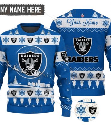 Las Vegas Raiders NFL Ugly Christmas Sweater - Name Customized
