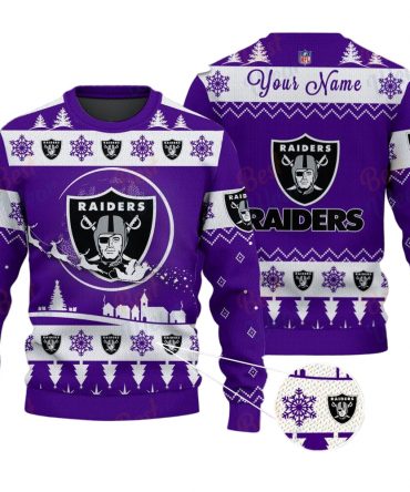 Las Vegas Raiders NFL Ugly Christmas Sweater - Name Customized