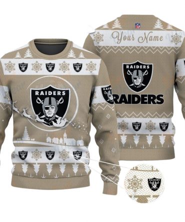 Las Vegas Raiders NFL Ugly Christmas Sweater - Name Customized