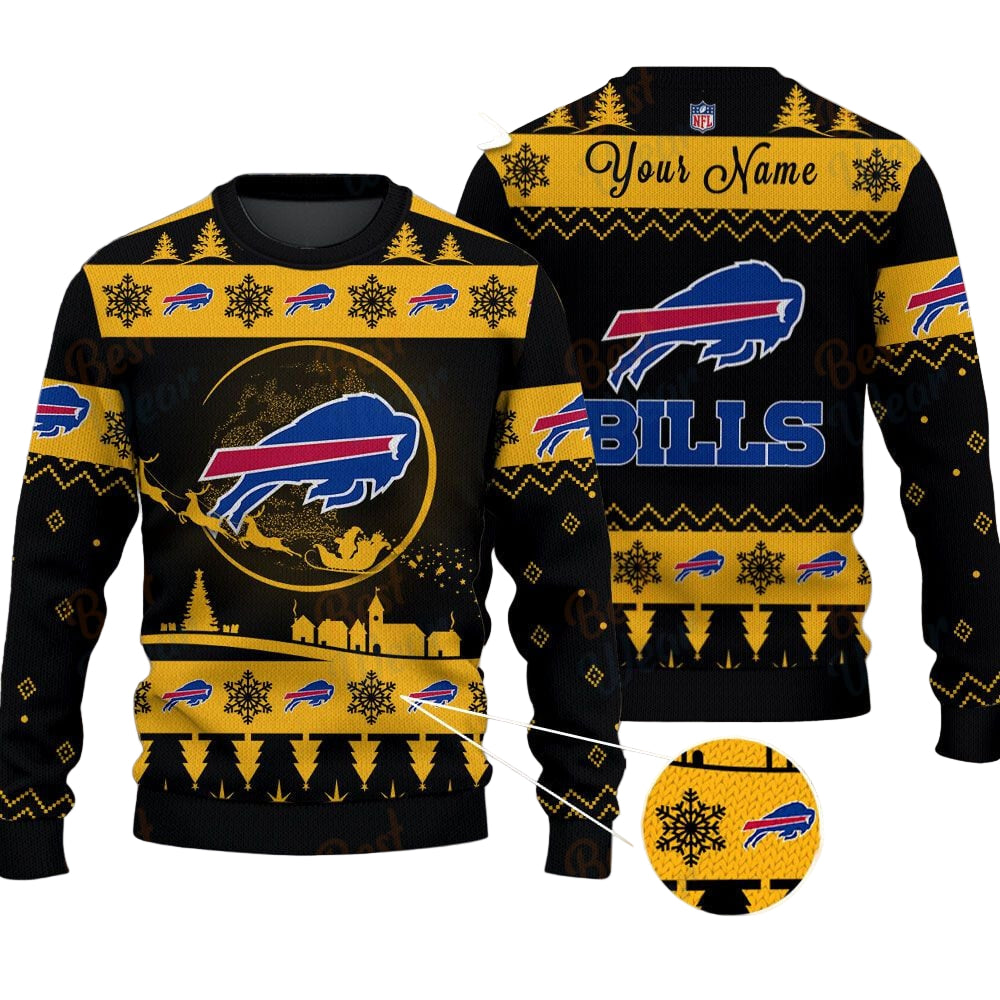 Buffalo Bills NFL Ugly Christmas Sweater - Name Customized - Image 2