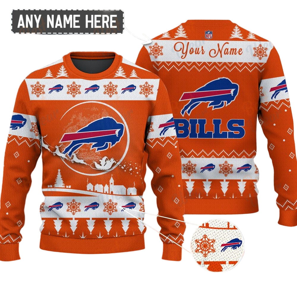 Buffalo Bills NFL Ugly Christmas Sweater - Name Customized