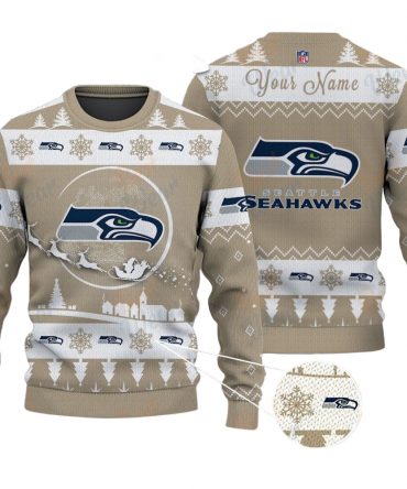 Seattle Seahawks NFL Ugly Christmas Sweater - Name Customized
