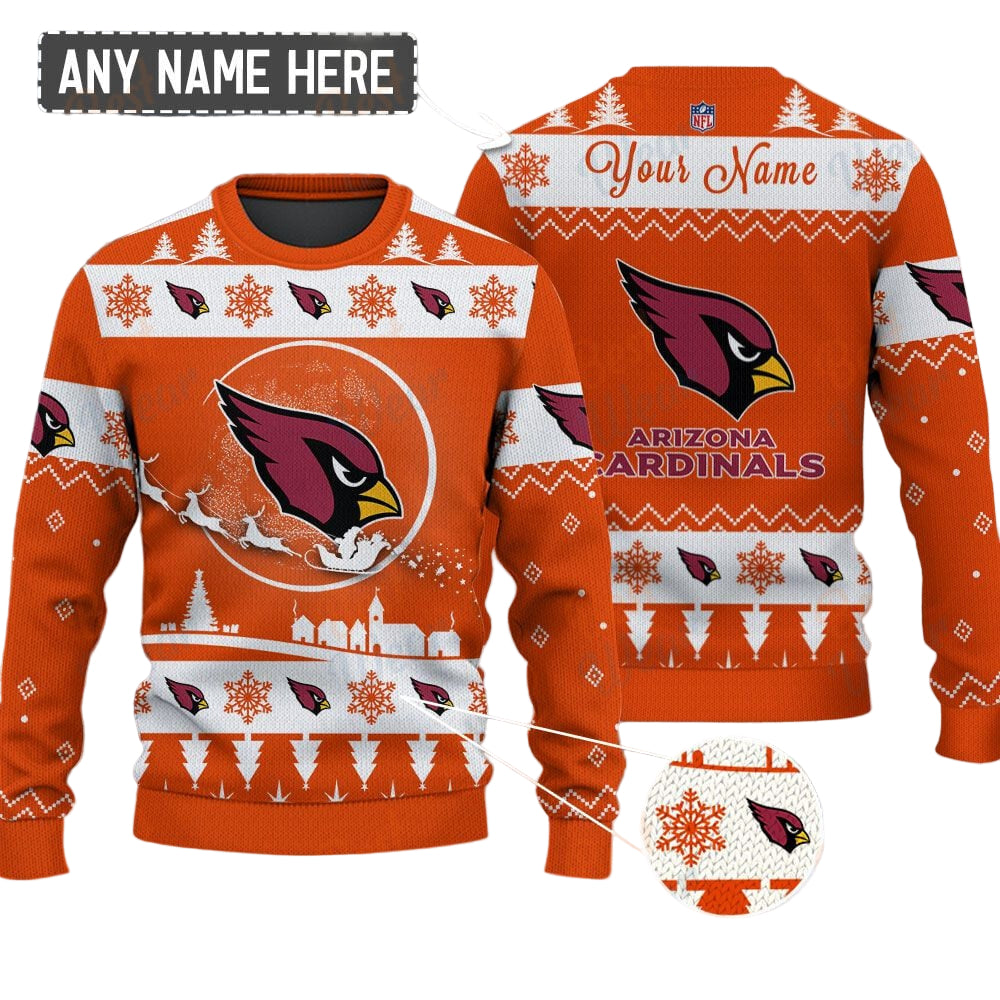 Arizona Cardinals NFL Ugly Christmas Sweater - Name Customized