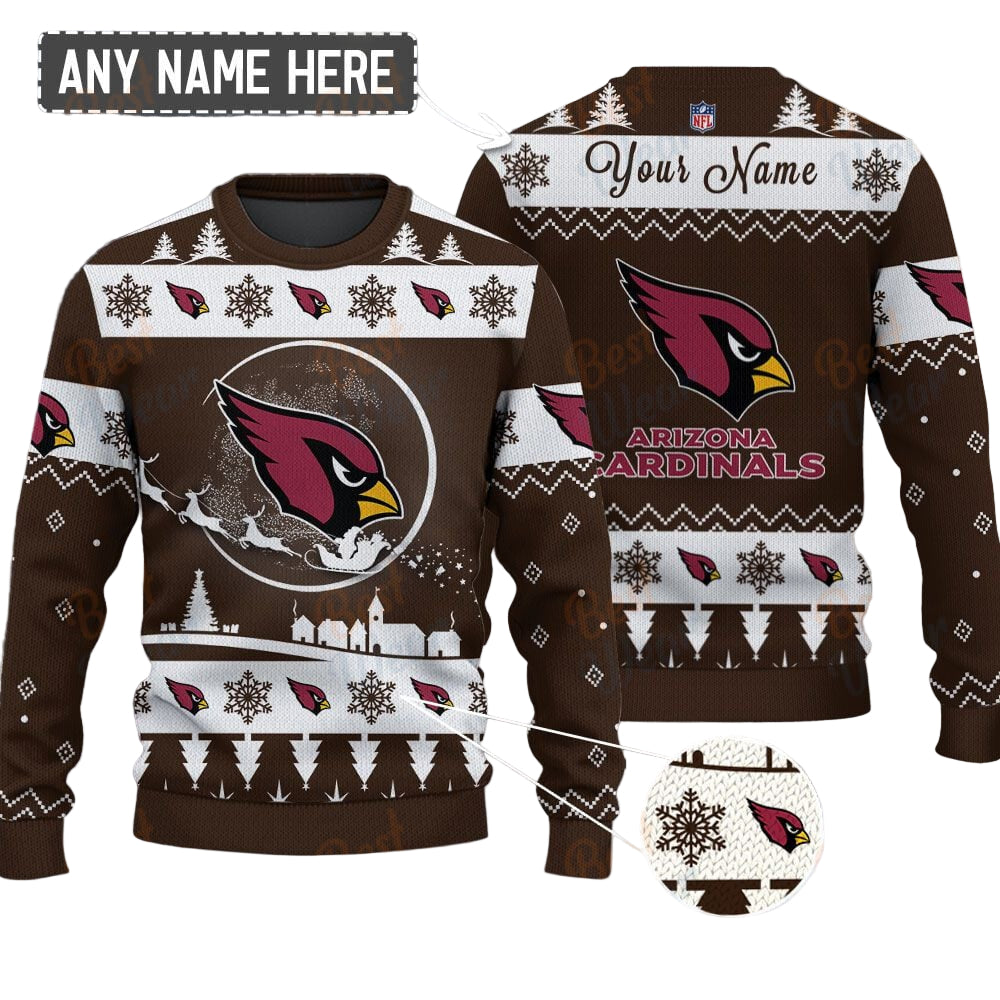 Arizona Cardinals NFL Ugly Christmas Sweater - Name Customized - Image 2