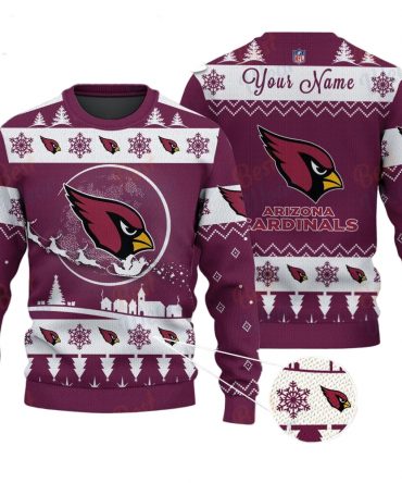 Arizona Cardinals NFL Ugly Christmas Sweater - Name Customized