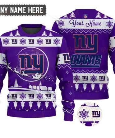 New York Giants NFL Ugly Christmas Sweater - Name Customized