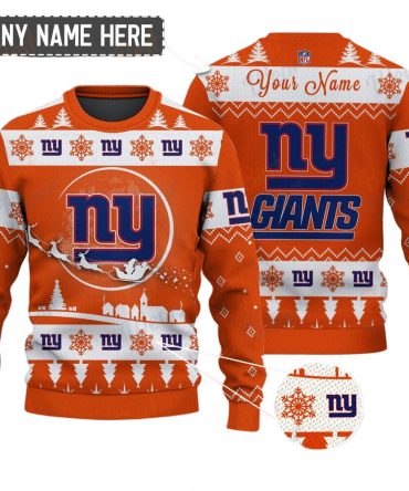 New York Giants NFL Ugly Christmas Sweater - Name Customized