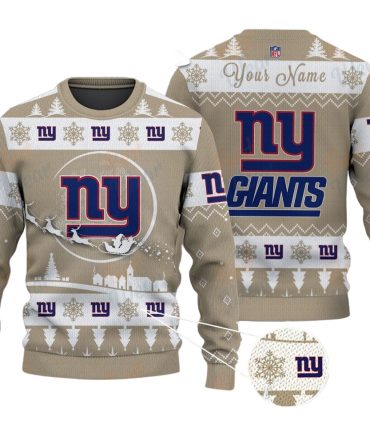New York Giants NFL Ugly Christmas Sweater - Name Customized