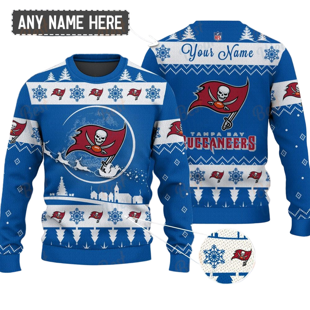 Tampa Bay Buccaneers NFL Ugly Christmas Sweater - Name Customized