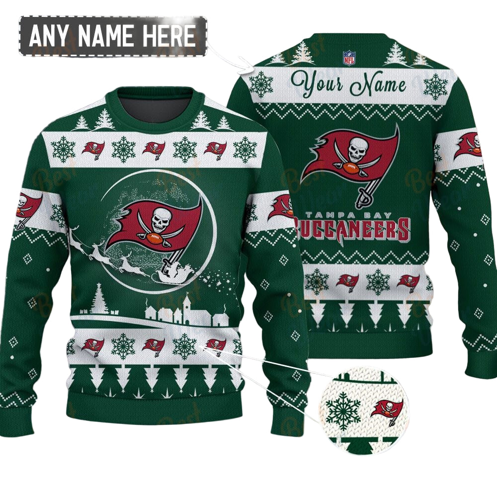 Tampa Bay Buccaneers NFL Ugly Christmas Sweater - Name Customized - Image 2
