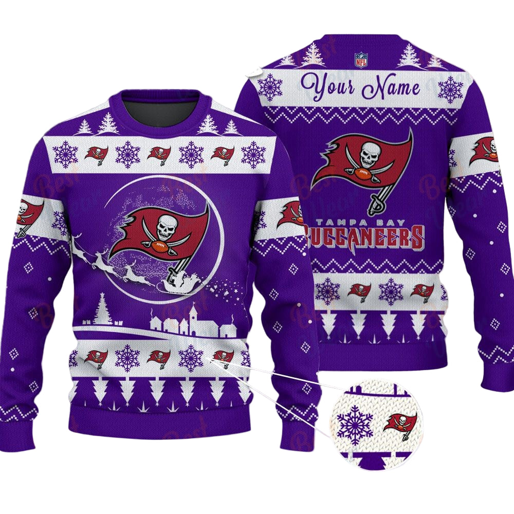 Tampa Bay Buccaneers NFL Ugly Christmas Sweater - Name Customized - Image 2