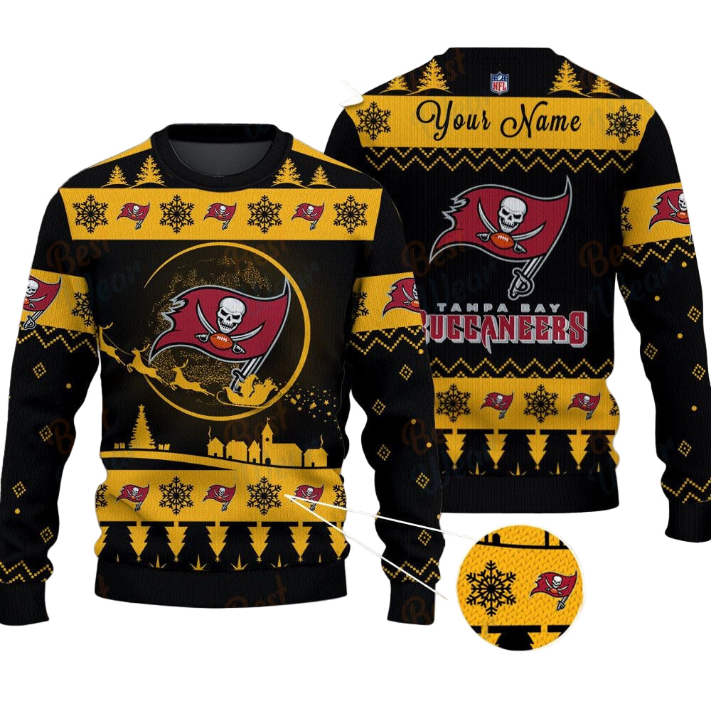 Tampa Bay Buccaneers NFL Ugly Christmas Sweater - Name Customized