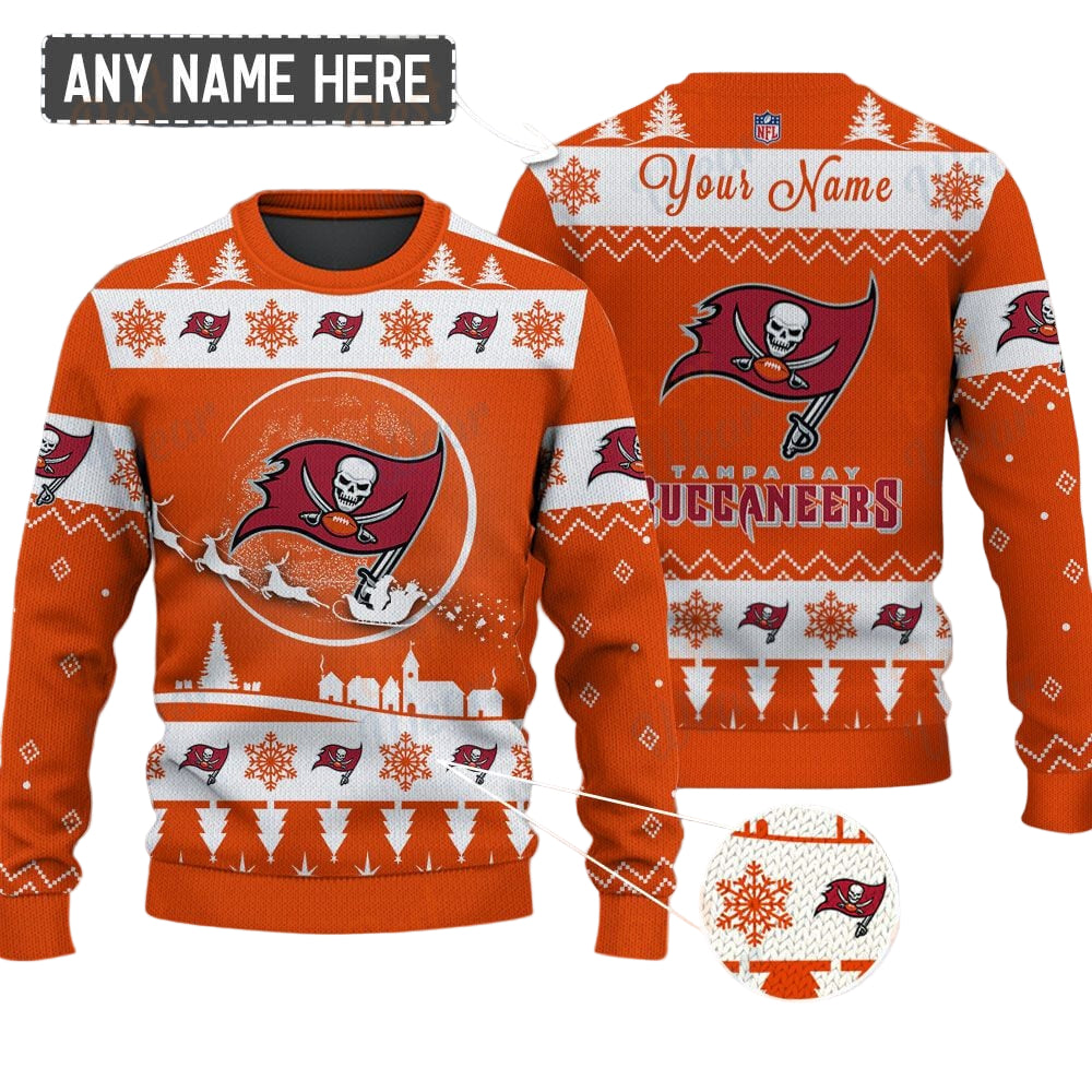 Tampa Bay Buccaneers NFL Ugly Christmas Sweater - Name Customized