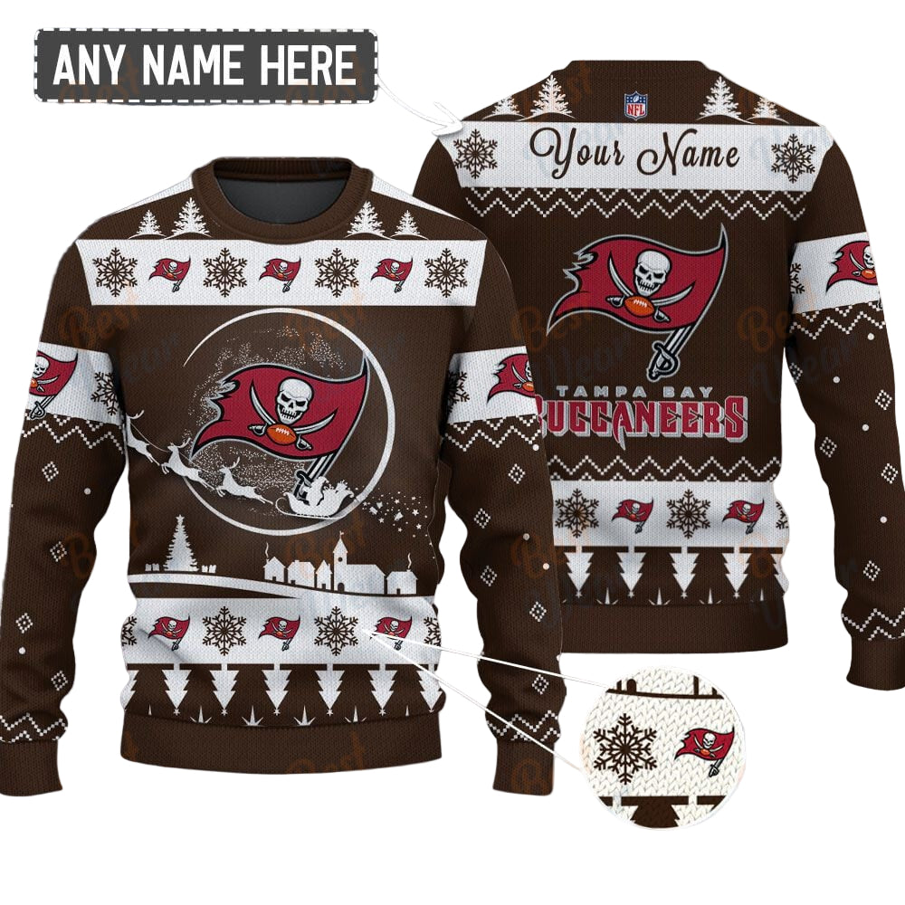 Tampa Bay Buccaneers NFL Ugly Christmas Sweater - Name Customized - Image 2