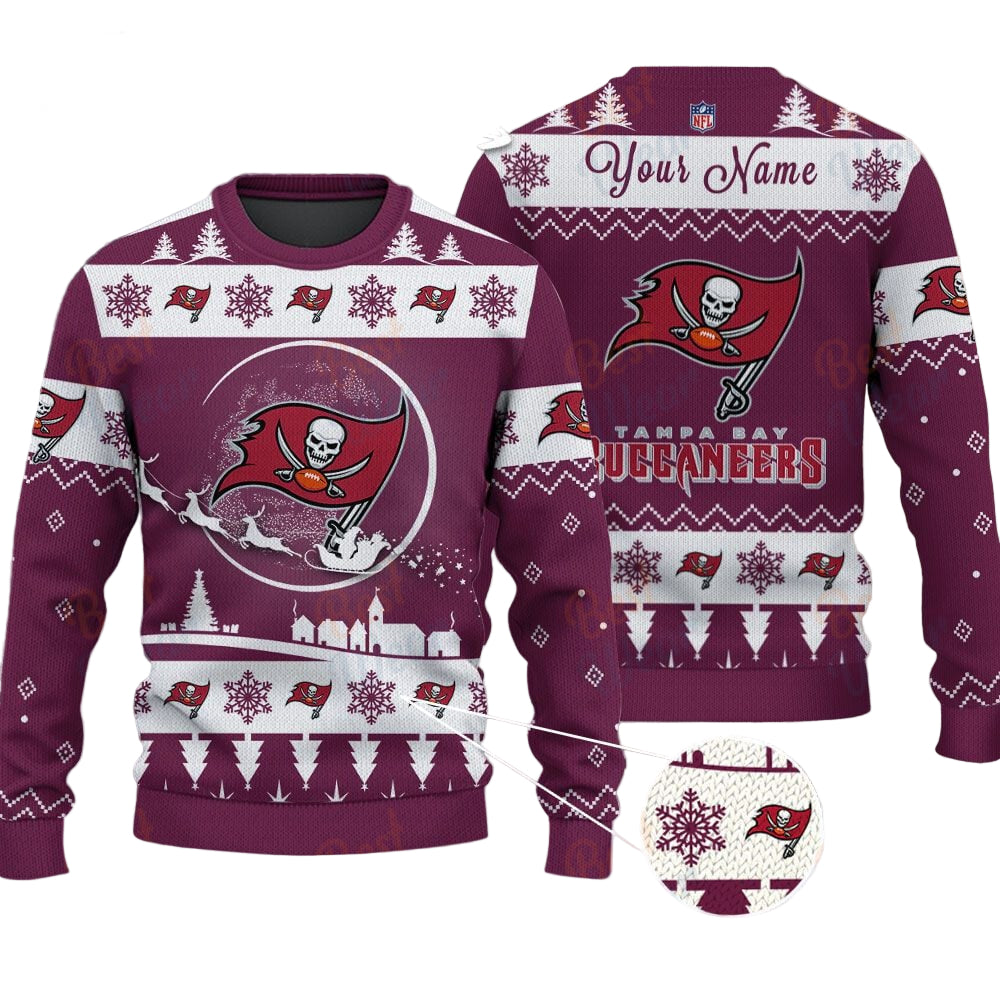 Tampa Bay Buccaneers NFL Ugly Christmas Sweater - Name Customized - Image 2