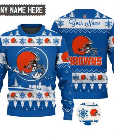 Cleveland Browns NFL Ugly Christmas Sweater - Name Customized