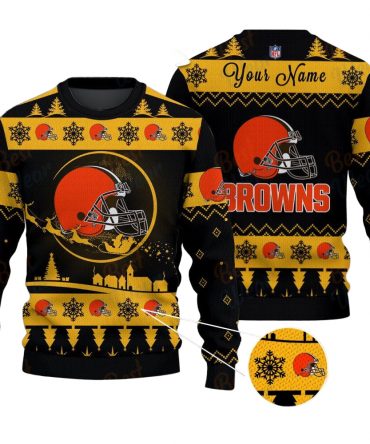 Cleveland Browns NFL Ugly Christmas Sweater - Name Customized