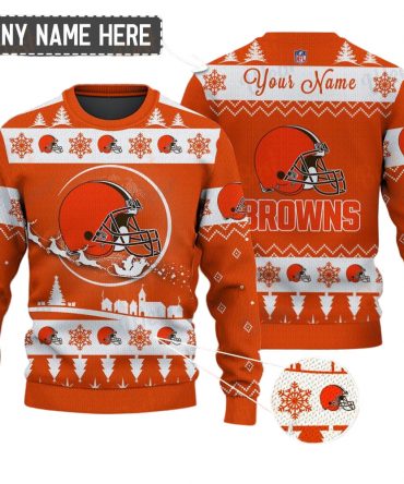 Cleveland Browns NFL Ugly Christmas Sweater - Name Customized