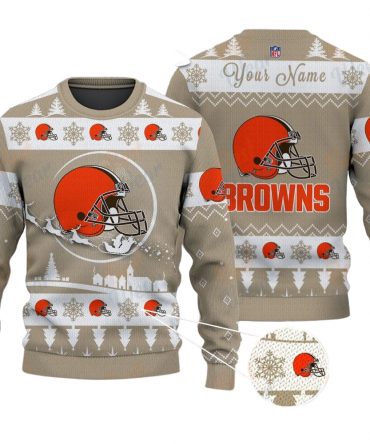 Cleveland Browns NFL Ugly Christmas Sweater - Name Customized