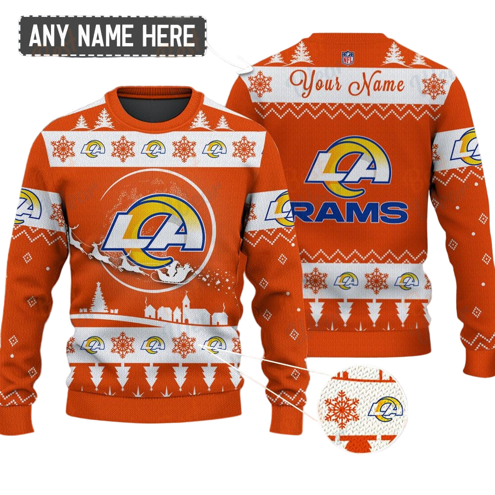 Los Angeles Rams NFL Ugly Christmas Sweater - Name Customized