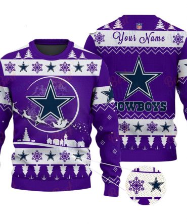 Dallas Cowboys NFL Ugly Christmas Sweater - Name Customized