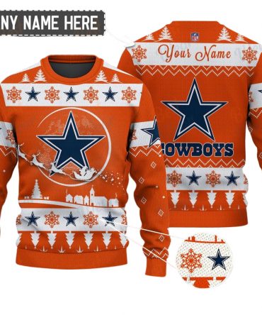 Dallas Cowboys NFL Ugly Christmas Sweater - Name Customized