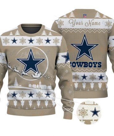 Dallas Cowboys NFL Ugly Christmas Sweater - Name Customized