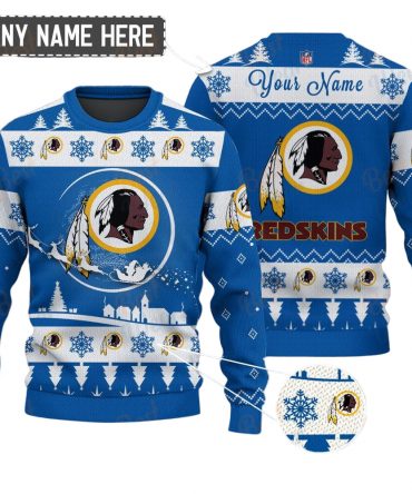 Washington Redskins NFL Ugly Christmas Sweater - Name Customized