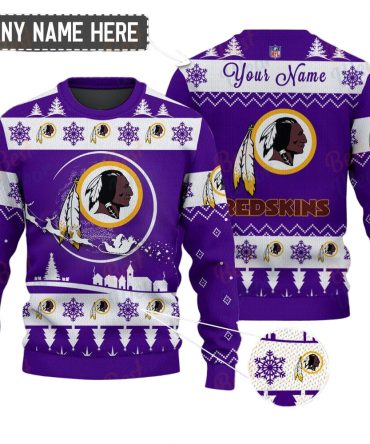Washington Redskins NFL Ugly Christmas Sweater - Name Customized
