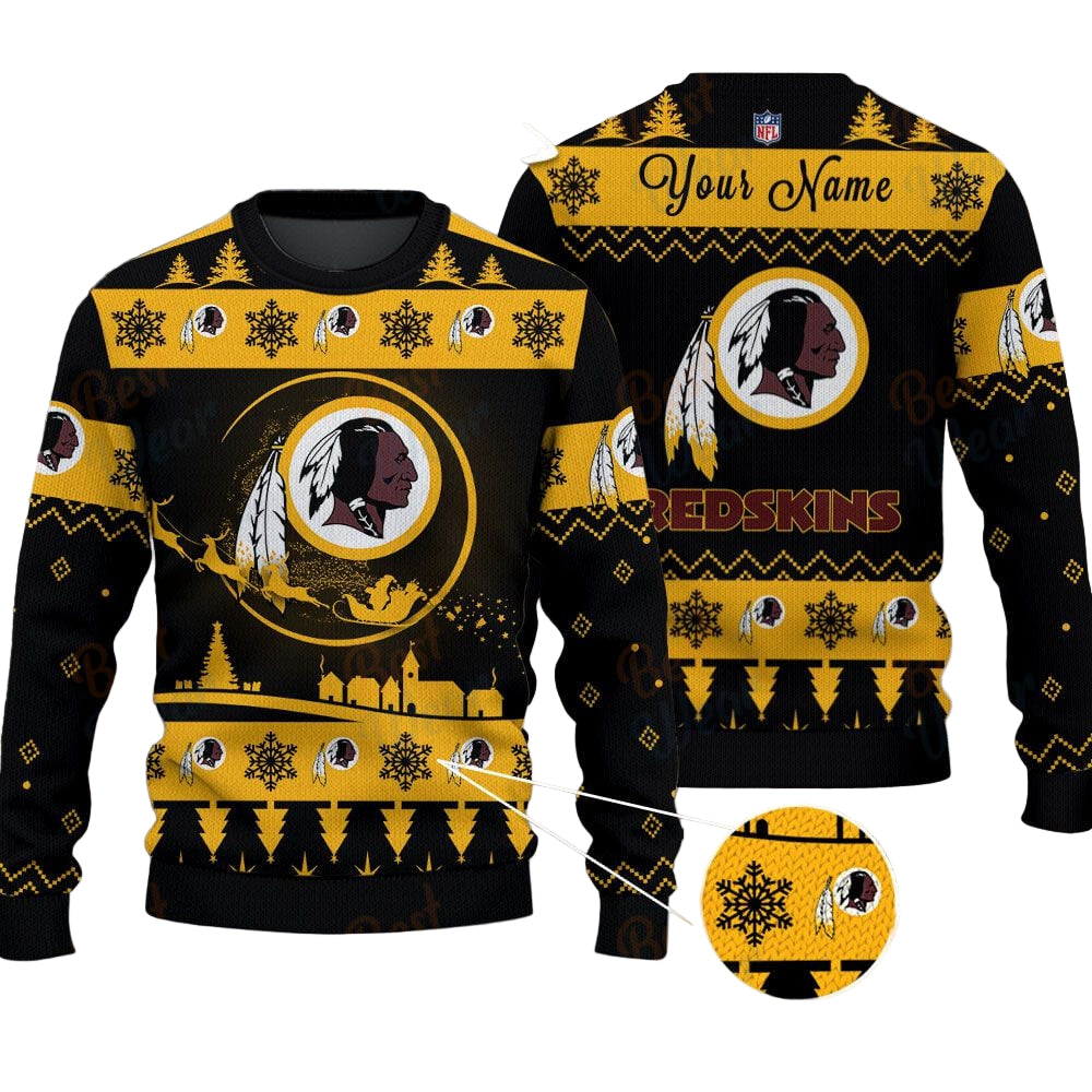 Washington Redskins NFL Ugly Christmas Sweater - Name Customized - Image 2