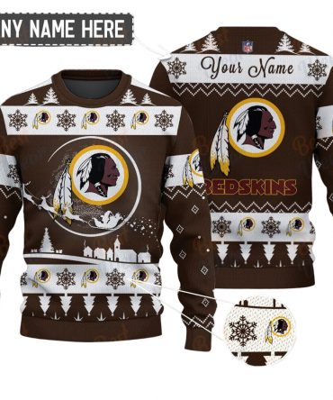 Washington Redskins NFL Ugly Christmas Sweater - Name Customized
