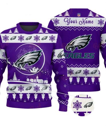 Philadelphia Eagles NFL Ugly Christmas Sweater - Name Customized